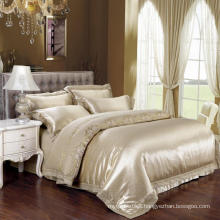 Polycotton Royal Style Luxury Golden Jacquard & Embriodery Bedding Set 4pcs